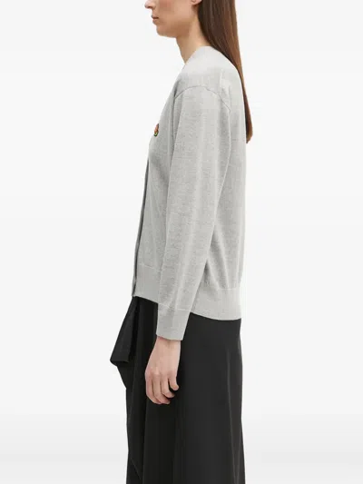 Kenzo Wool Cardigan In Gray