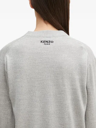 Kenzo Wool Cardigan In Gray