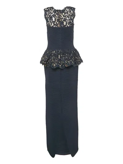 Pre-owned Tadashi Shoji 2023 Lace-embellished Dress In Blue