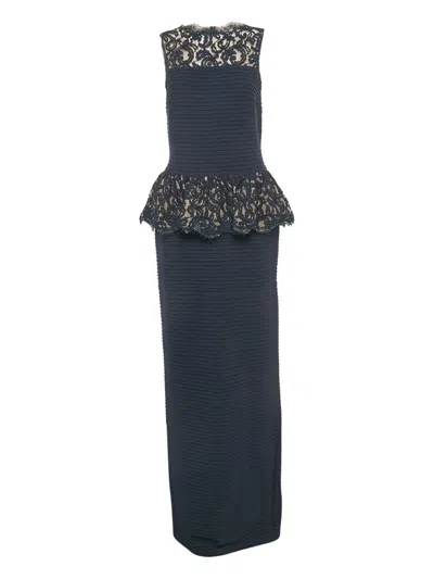 Pre-owned Tadashi Shoji 2023 Lace-embellished Dress In Blue