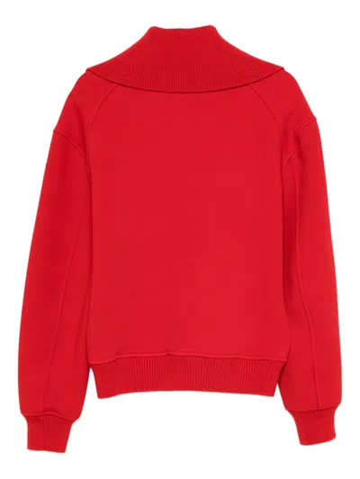Jil Sander Half-zip Sweater In Red