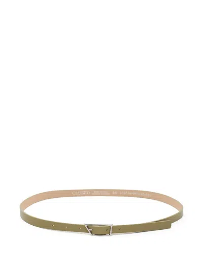 Closed Leather Belt In Green