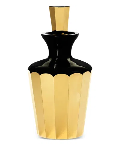 Artel Black Gold-tone Fluted Decanter Set In Gold