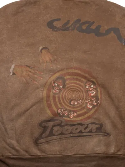 Travis Scott Utopia Cm Zip-up Hoodie In Brown