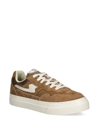 Stepney Workers Club Pearl S-strike Suede Panelled Trainers In Brown