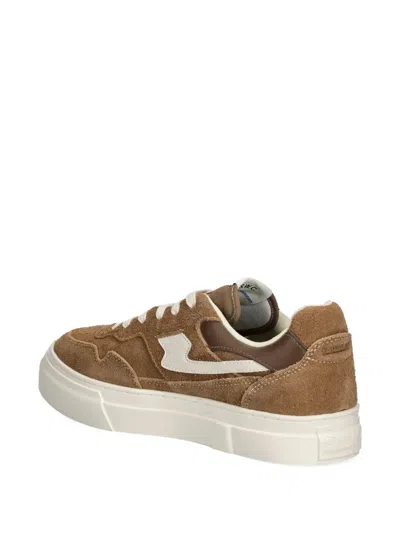 Stepney Workers Club Pearl S-strike Suede Panelled Trainers In Brown