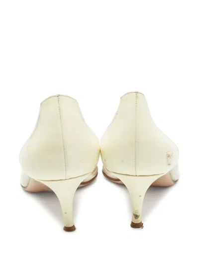 Pre-owned Gianvito Rossi Patent Leather Clear-panel Pumps In Neutral