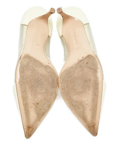 Pre-owned Gianvito Rossi Patent Leather Clear-panel Pumps In Neutral
