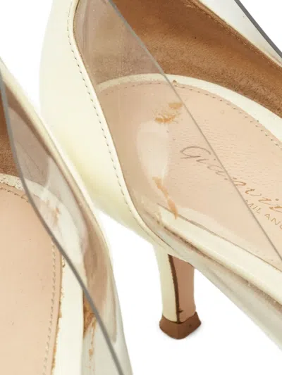 Pre-owned Gianvito Rossi Patent Leather Clear-panel Pumps In Neutral