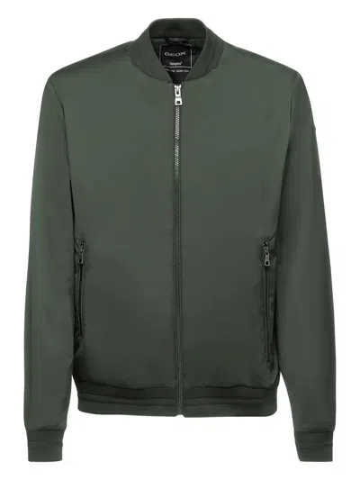 Geox Avola Zip-fastening Bomber Jacket In Green