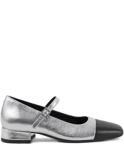 Vagabond 25mm Debbi Metallic-leather Pumps In Silver