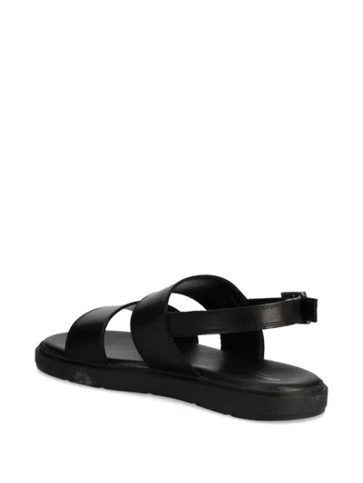 Vagabond Leather Flat Sandals In Black