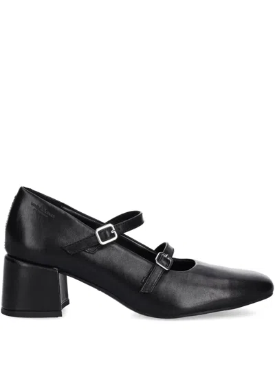 Vagabond Double-buckle Block-heel Pumps In Animal Print