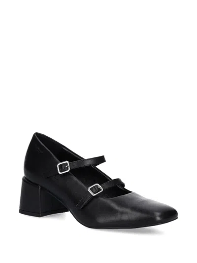 Vagabond Double-buckle Block-heel Pumps In Animal Print