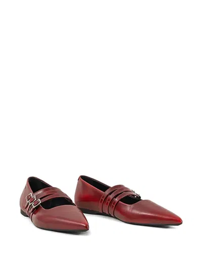 Vagabond Hermine Pointed-toe Buckled Ballet Flats In Brown