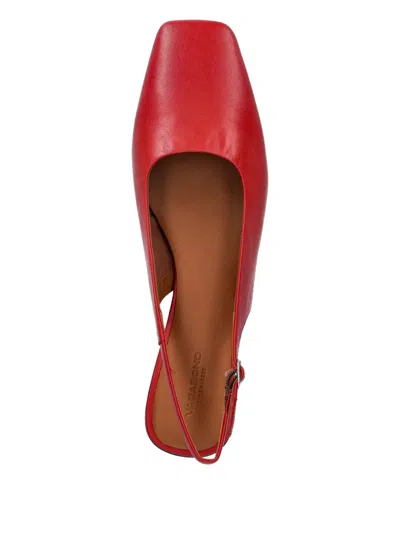 Vagabond Delia Slingback Square-toe Ballet Flats In Red