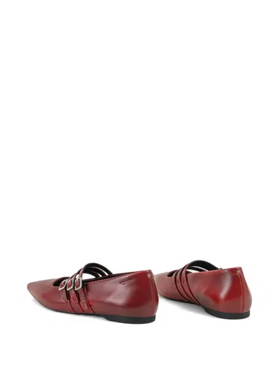 Vagabond Hermine Pointed-toe Buckled Ballet Flats In Brown