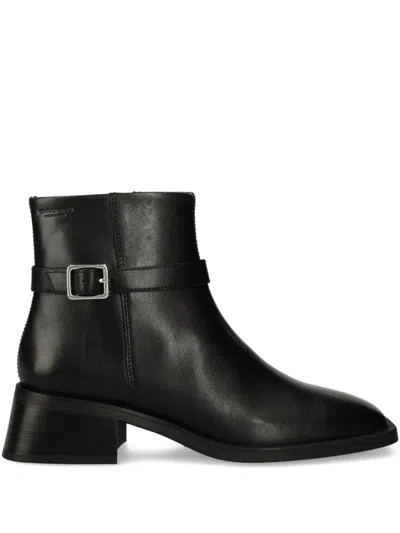 Vagabond Buckle-fastening Block-heel Boots In Black