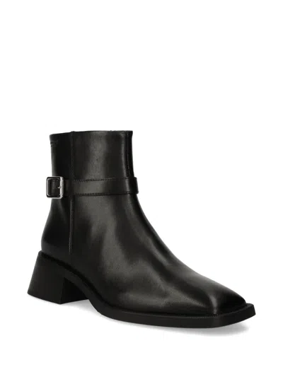 Vagabond Buckle-fastening Block-heel Boots In Black