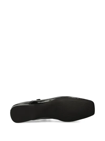 Vagabond Delia Patent-leather Buckled Ballet Flats In Black