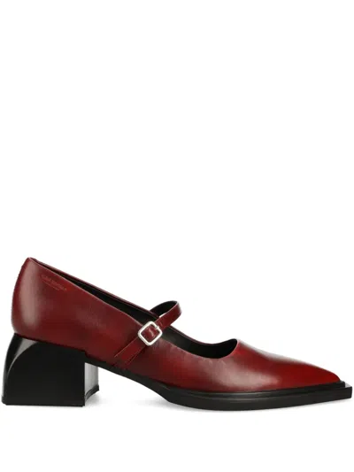 Vagabond 55mm Vivian Buckle-strap Block-heel Pumps In Red