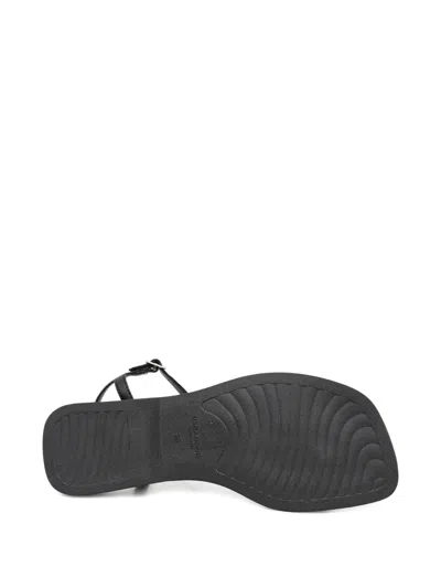 Vagabond Izzy Leather Leopard-print Sandals In Black