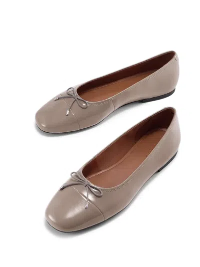 Vagabond Jolin Bow-detail Round Toe Flats In Gray