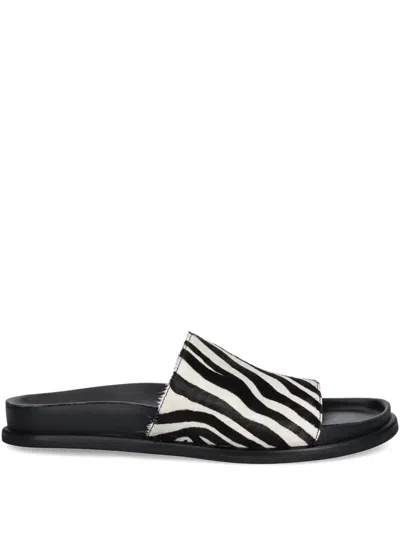 Vagabond Effie Zebra-print Slides In Black