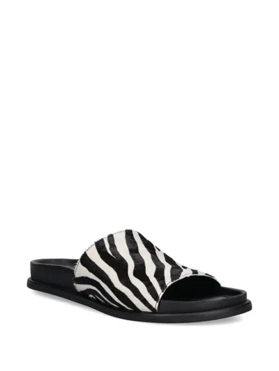 Vagabond Effie Zebra-print Slides In Black