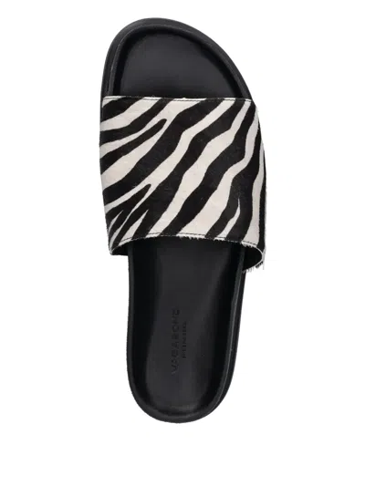 Vagabond Effie Zebra-print Slides In Black