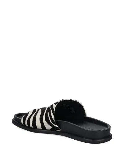 Vagabond Effie Zebra-print Slides In Black