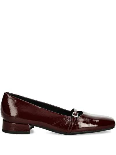 Vagabond Debbi Buckle-detail Square-toe Ballet Flats In Burgundy