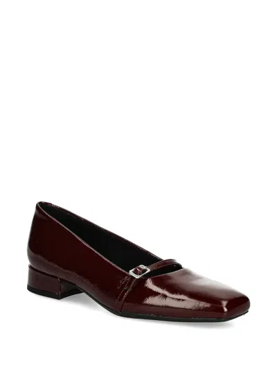 Vagabond Debbi Buckle-detail Square-toe Ballet Flats In Burgundy