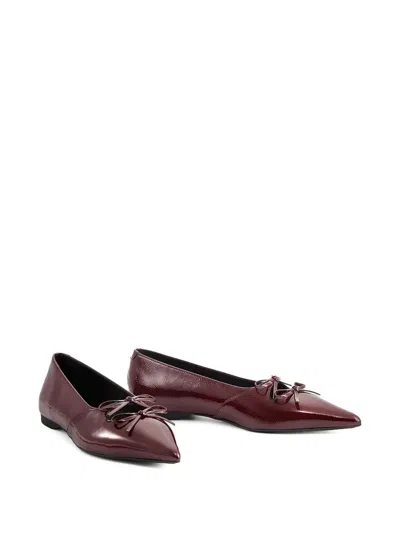 Vagabond Hermine Patent Leather Ballet Flats In Brown