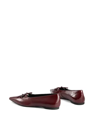 Vagabond Hermine Patent Leather Ballet Flats In Brown