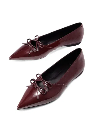 Vagabond Hermine Patent Leather Ballet Flats In Brown