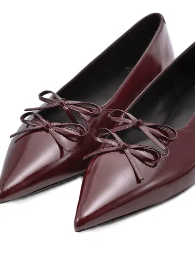 Vagabond Hermine Patent Leather Ballet Flats In Brown