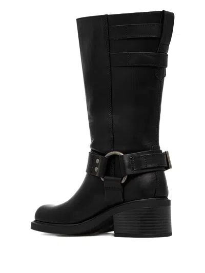 Vagabond Daniella Buckle-strap Leather Boots In Black