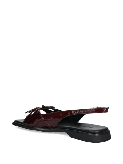 Vagabond Izzy Patent Bow Slingback Sandals In Brown