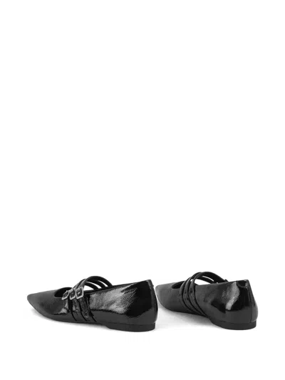 Vagabond Hermine Pointed-toe Buckle Flats In Black