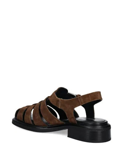 Vagabond Ellis Caged Buckle Sandals In Brown