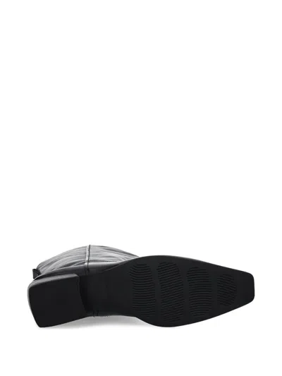 Vagabond Nella Leather Square-toe Cowboy Boots In Black