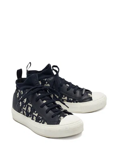 Pre-owned Dior Oblique-canvas Sneakers In Blue