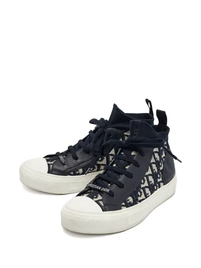 Pre-owned Dior Oblique-canvas Sneakers In Blue