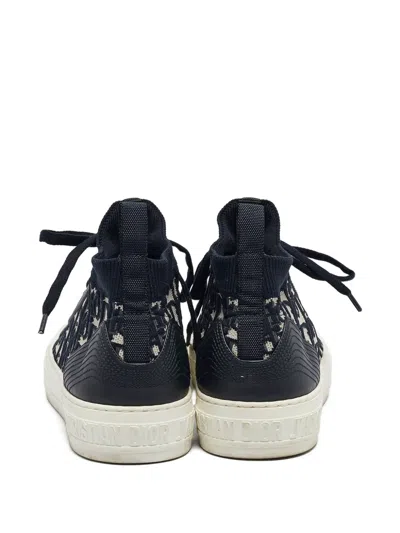 Pre-owned Dior Oblique-canvas Sneakers In Blue