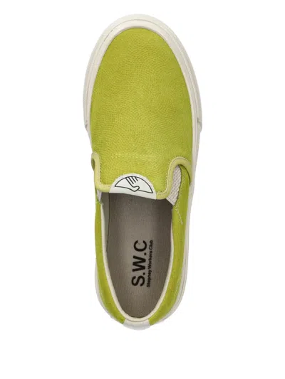 Stepney Workers Club Logo-patch Slip-on Sneakers In Green