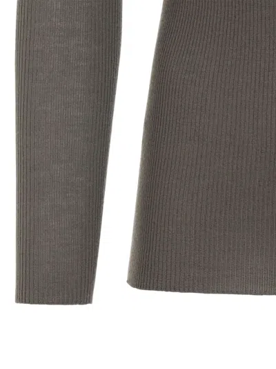Rick Owens Ribbed Fitted Long-sleeved Top With Classic Crew Neckline