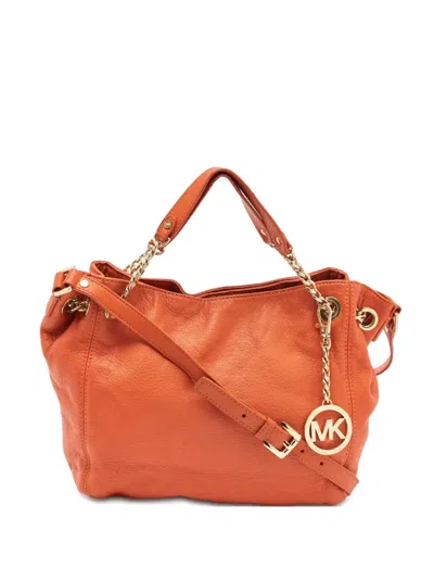 Pre-owned Michael Kors Vintage  Leather Tote Bag In Orange