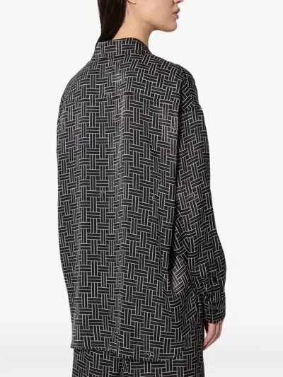 Kenzo Geometric-pattern Shirt In Gray