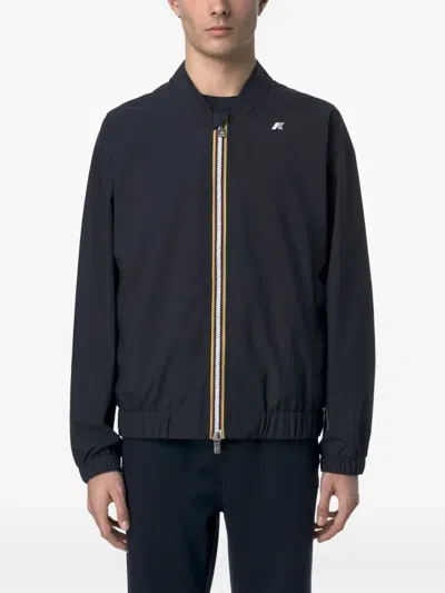 K-way Aurene Stretch Jacket With Contrasting Gros Grain Details In Black